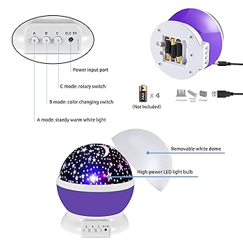 Star Master Dream Rotating Projection Lamp – Color Depends on Availability