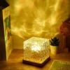 Dynamic Ocean 16 Colours Flame Crystal Lamp, Cube Night Light with Remote Control for Living Room Bedroom