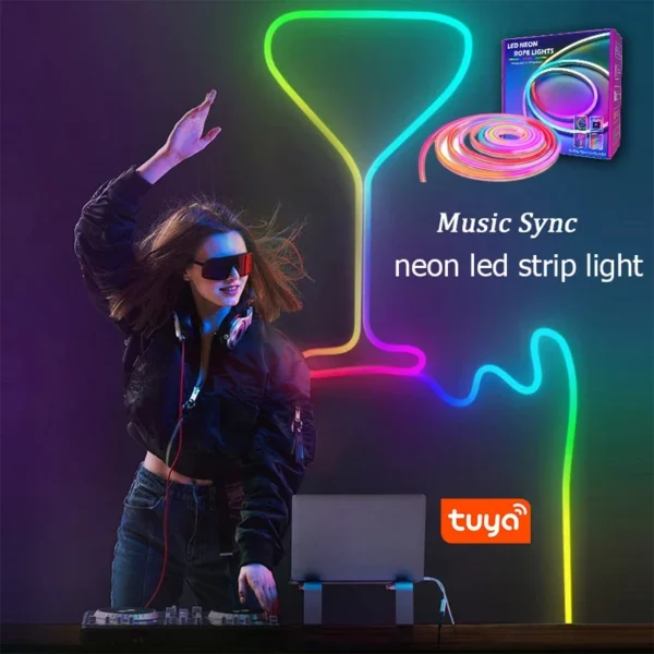 5 Meter RGB Neon Light with App & Remote Contro