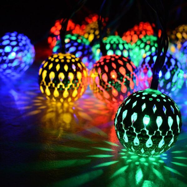 Golden Metal Ball Fairy Light, Metal Ball String Light – Fairy lights 20pcs string lights Party Wedding Decoration – Room Decoration Light