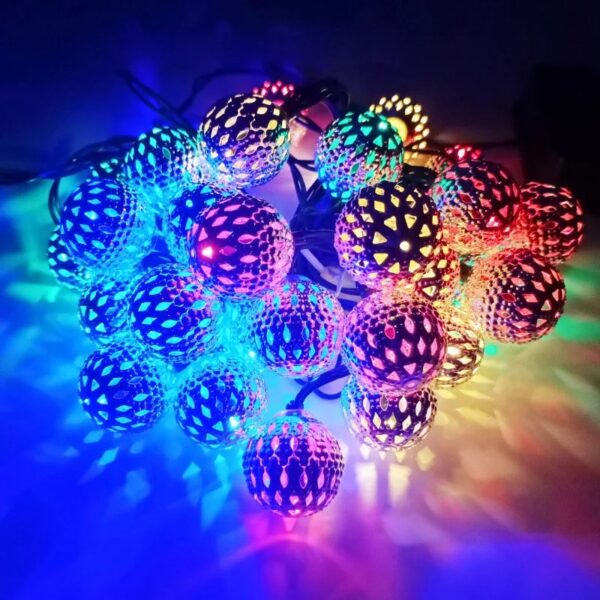 Golden Metal Ball Fairy Light, Metal Ball String Light – Fairy lights 20pcs string lights Party Wedding Decoration – Room Decoration Light