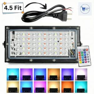 RGB LED Flood Light- Remote Controlled IP66 Waterproof Landscape & Outdoor Lighting ( 50W, AC220V )