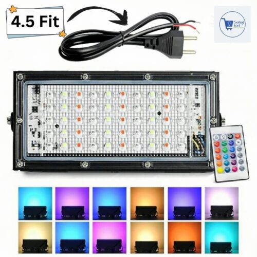 RGB LED Flood Light- Remote Controlled IP66 Waterproof Landscape & Outdoor Lighting ( 50W, AC220V )