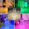 USB Rechargeable RGB 16 Color Crystal Rose Diamond Table Lamp Acrylic Table Lamp for Living Room Bedroom with Remote